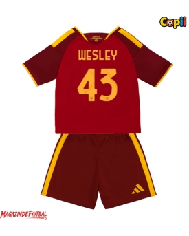 AS Roma Wesley Franca #43 Echipament de Fotbal Replică 2026-27 Copii Acasa (+ Șorturi)